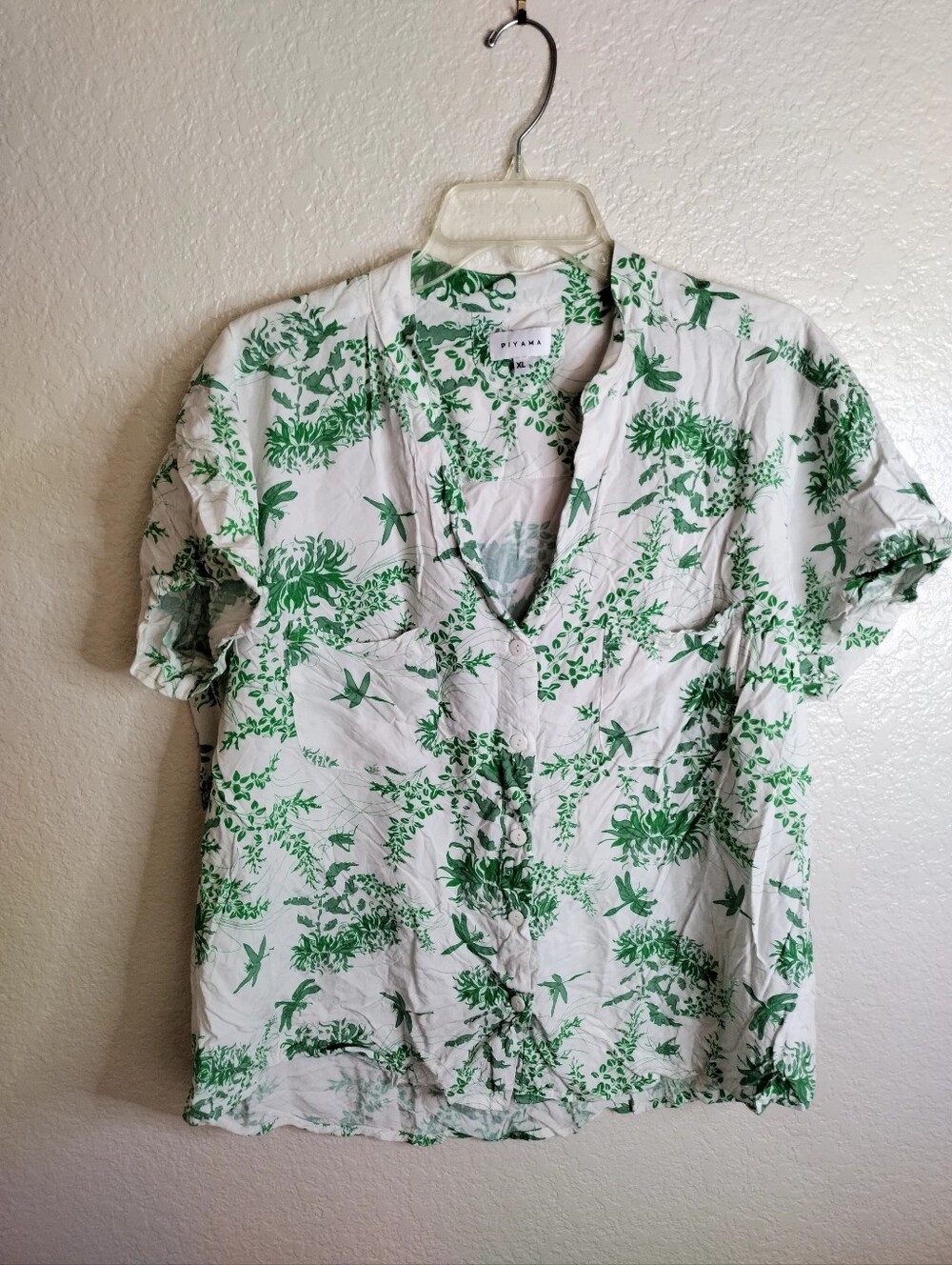 piyama grasshopper Button Down Pijama top Sz Xl